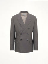 Straight Double Breasted Jacket in Carbon
