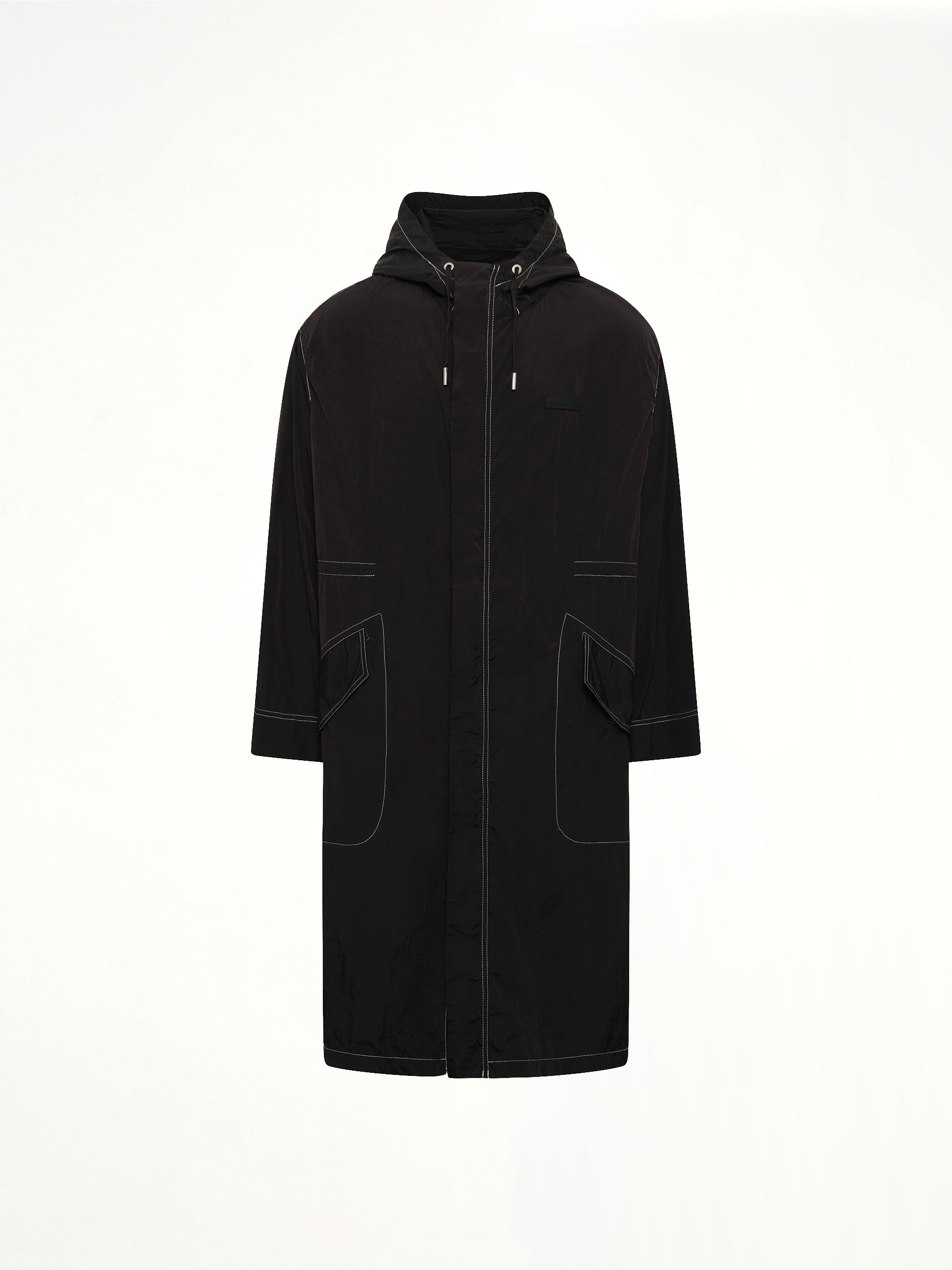 AMI PARIS Long Parka in Black Product Photo from MARAIS