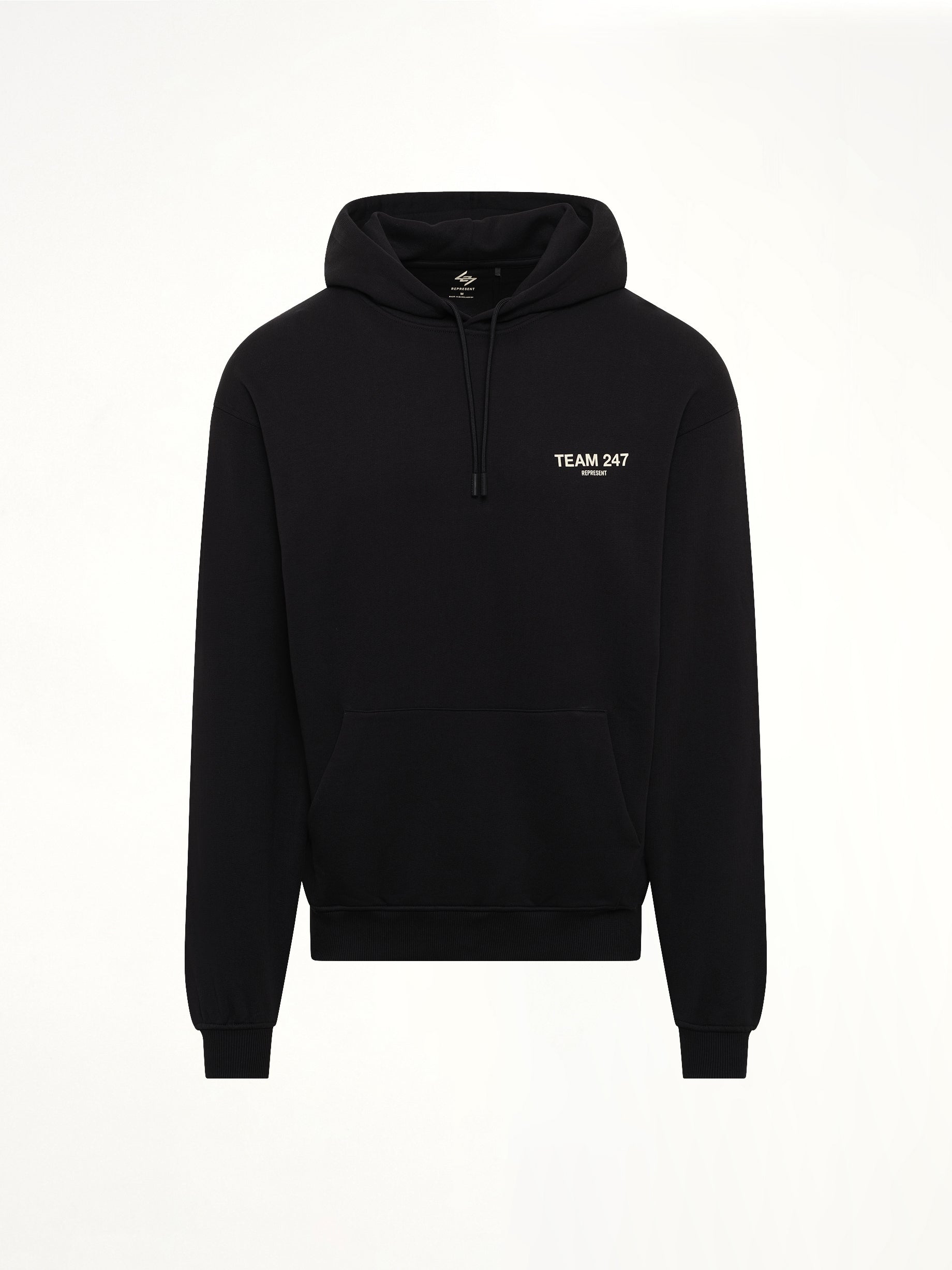 REPRESENT Team 247 Oversized Hoodie in Jet Black Product Photo from MARAIS