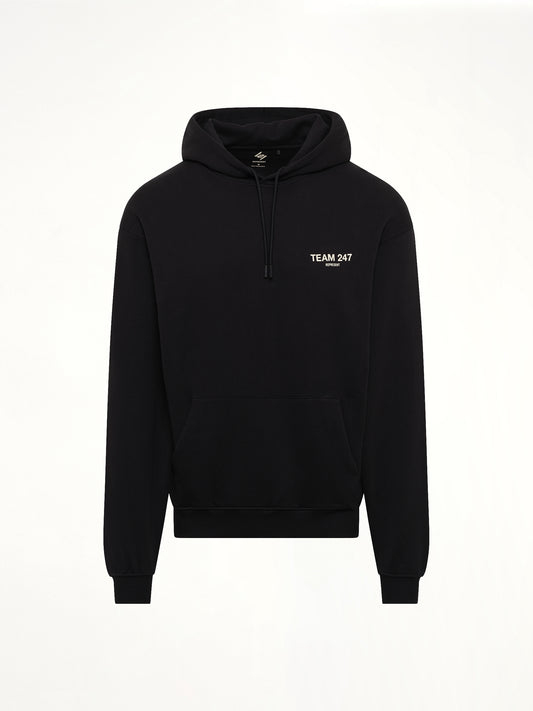 Team 247 Oversized Hoodie in Jet Black