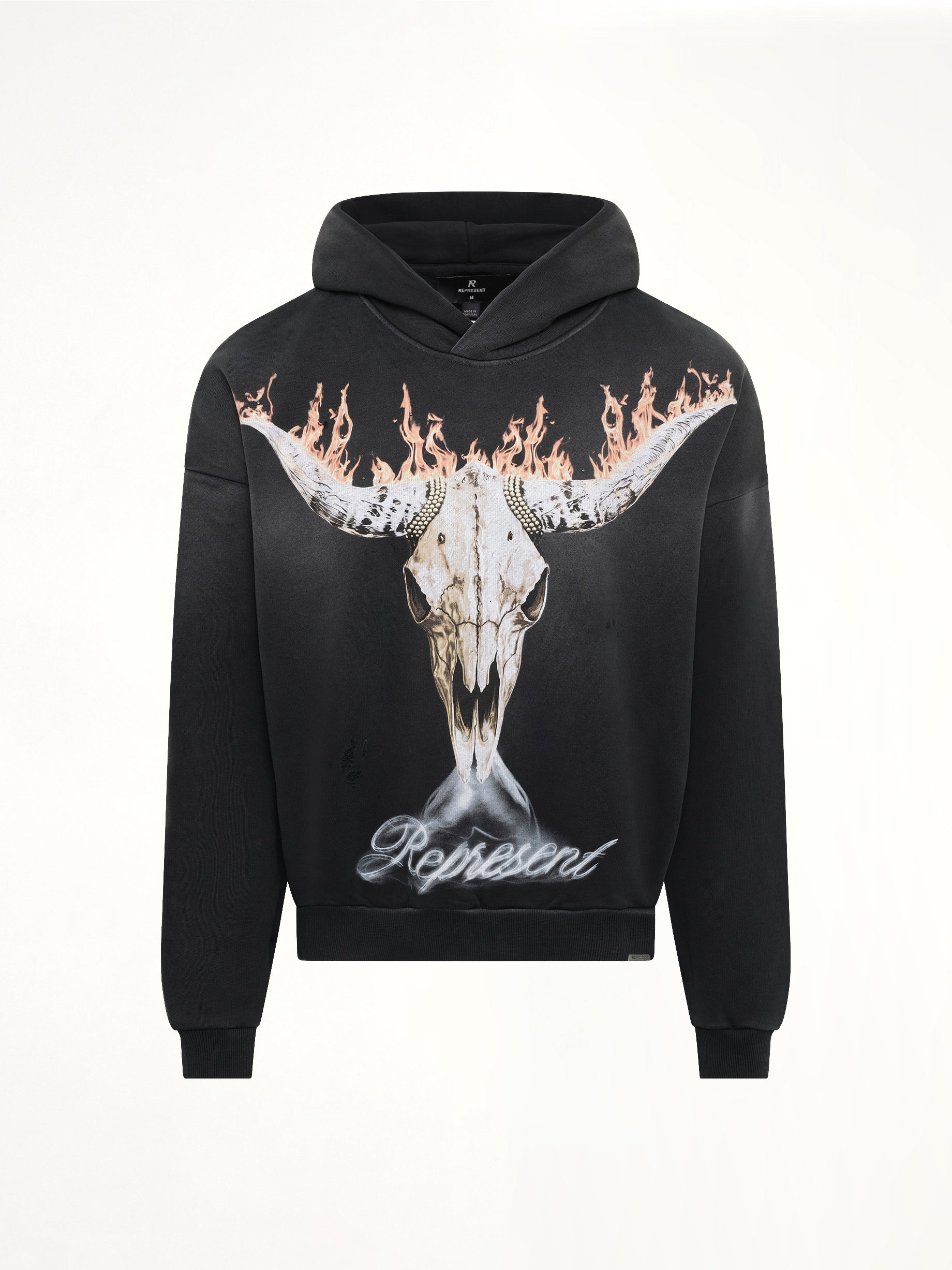 REPRESENT British Cowboys Hoodie in Stained Black Product Photo from MARAIS