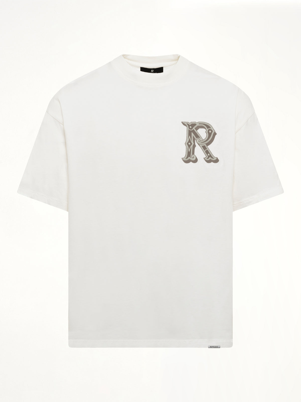 Western Initial T-Shirt in Flat White