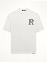 Western Initial T-Shirt in Flat White