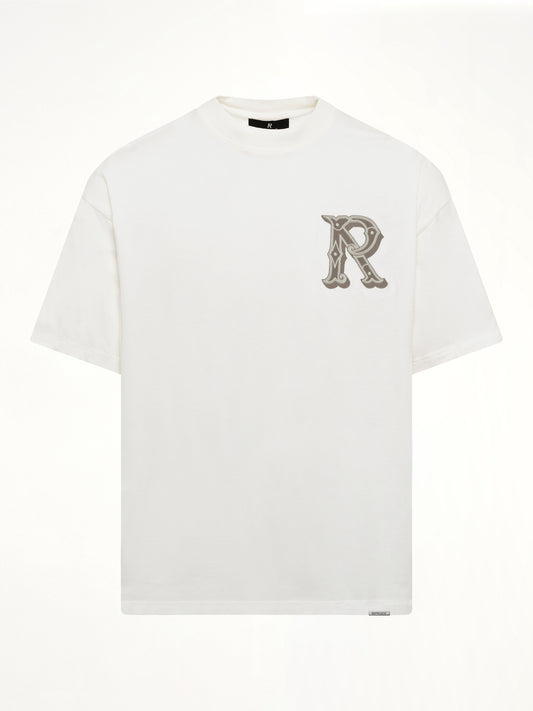 Western Initial T-Shirt in Flat White