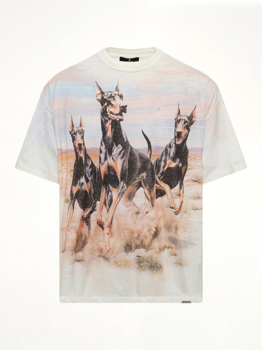 Western Dobermans T-Shirt in Flat White