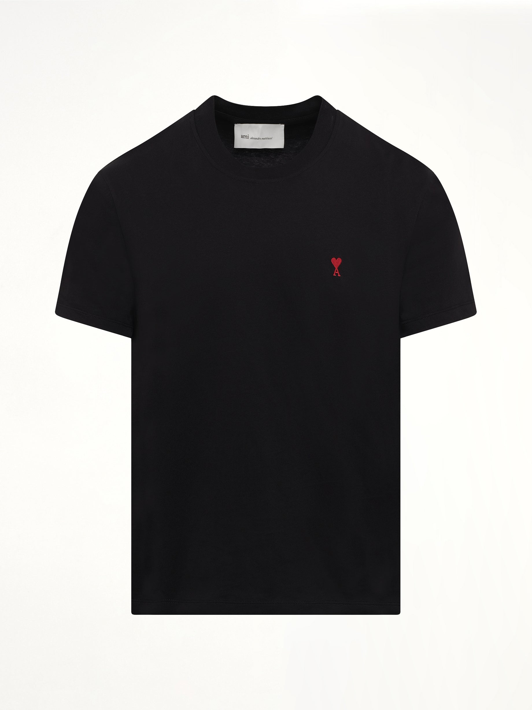 AMI PARIS Red Ami De Coeur T-Shirt in Black Product Photo from MARAIS