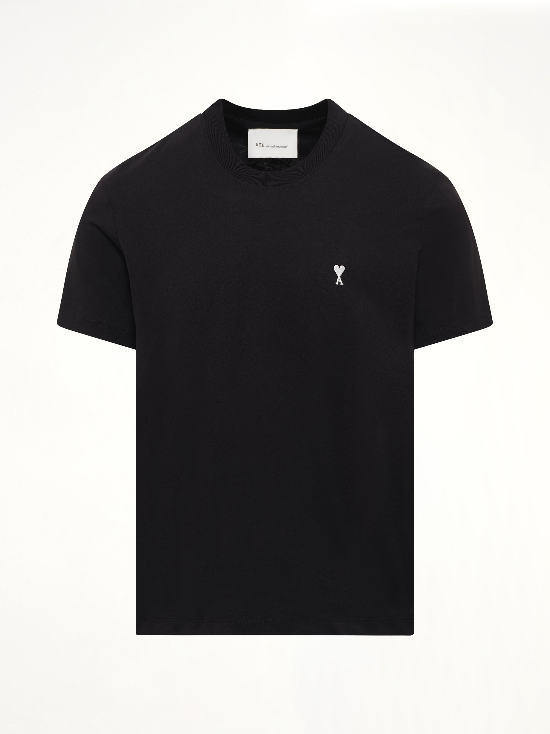 AMI PARIS Contrasted Ami De Coeur T-Shirt in Black Product Photo from MARAIS