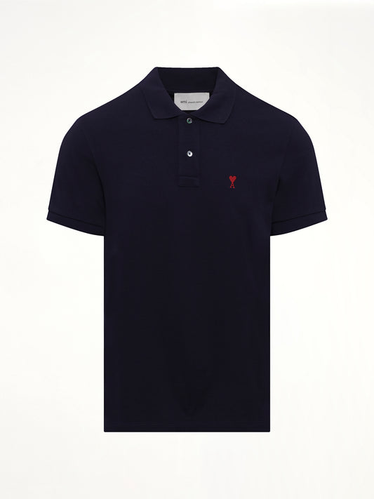 Red Ami De Coeur Polo in Navy