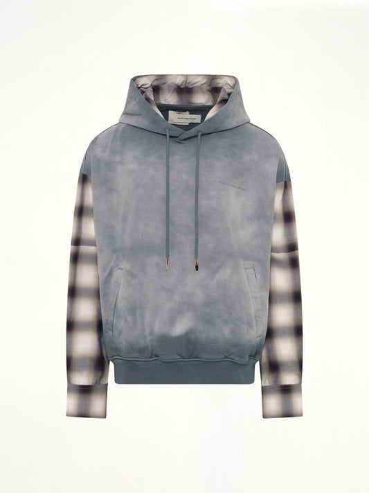 2 in 1 Check Hoodie in Grey