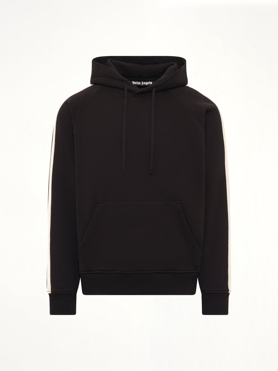 Back Curved Logo Track Hoodie in Black/Off White