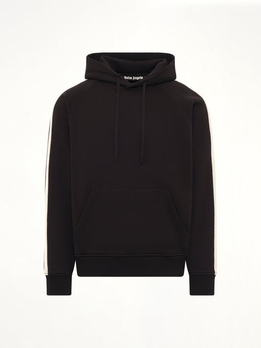 Back Curved Logo Track Hoodie in Black/Off White