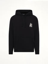 Hermine Print Cotton Hoodie in Black