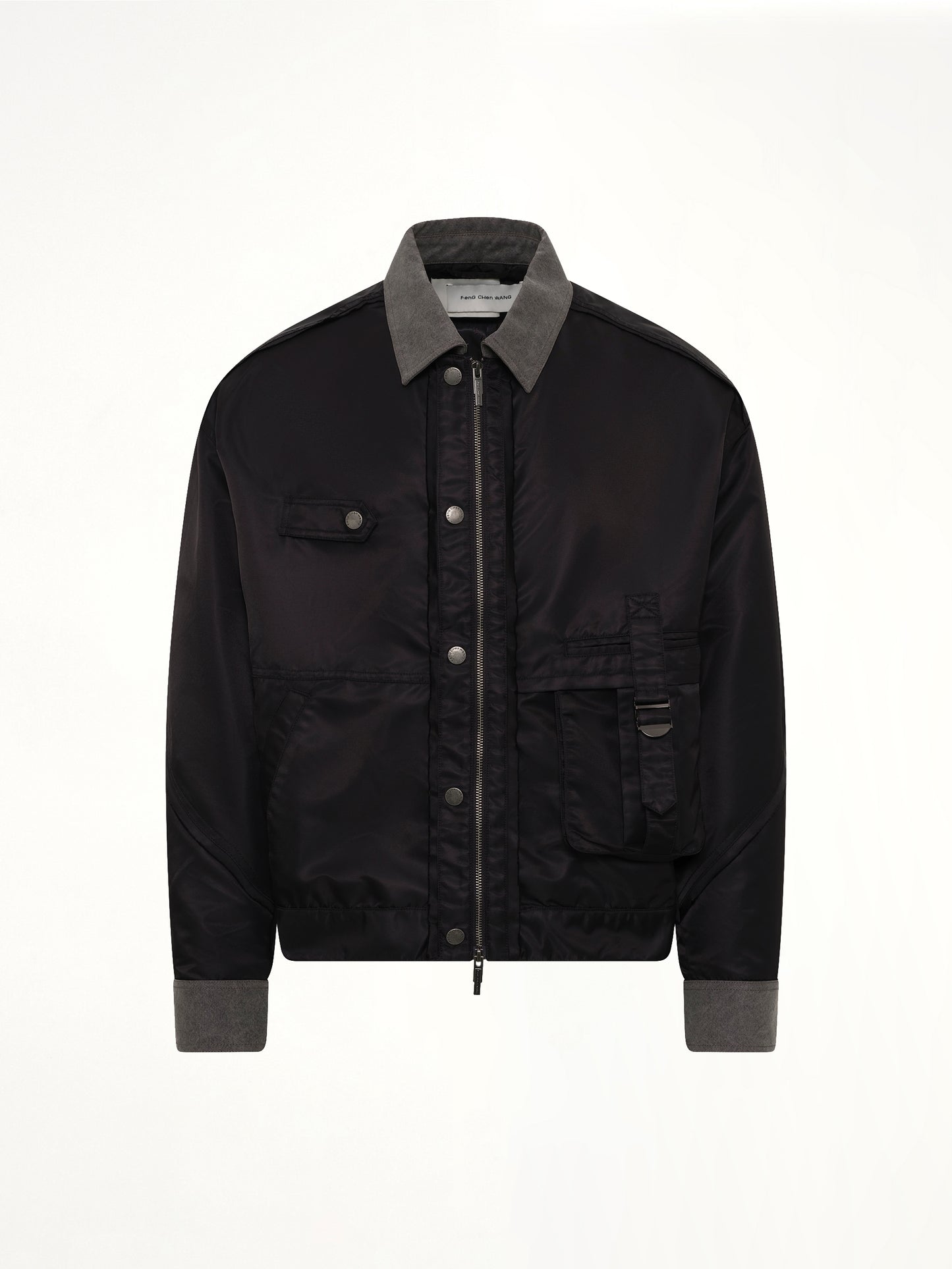 Deconstructed  Nylon Jacket in Black