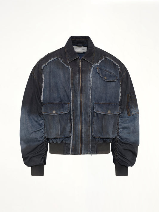Indigo Gradient Denim Jacket in Blue/Black
