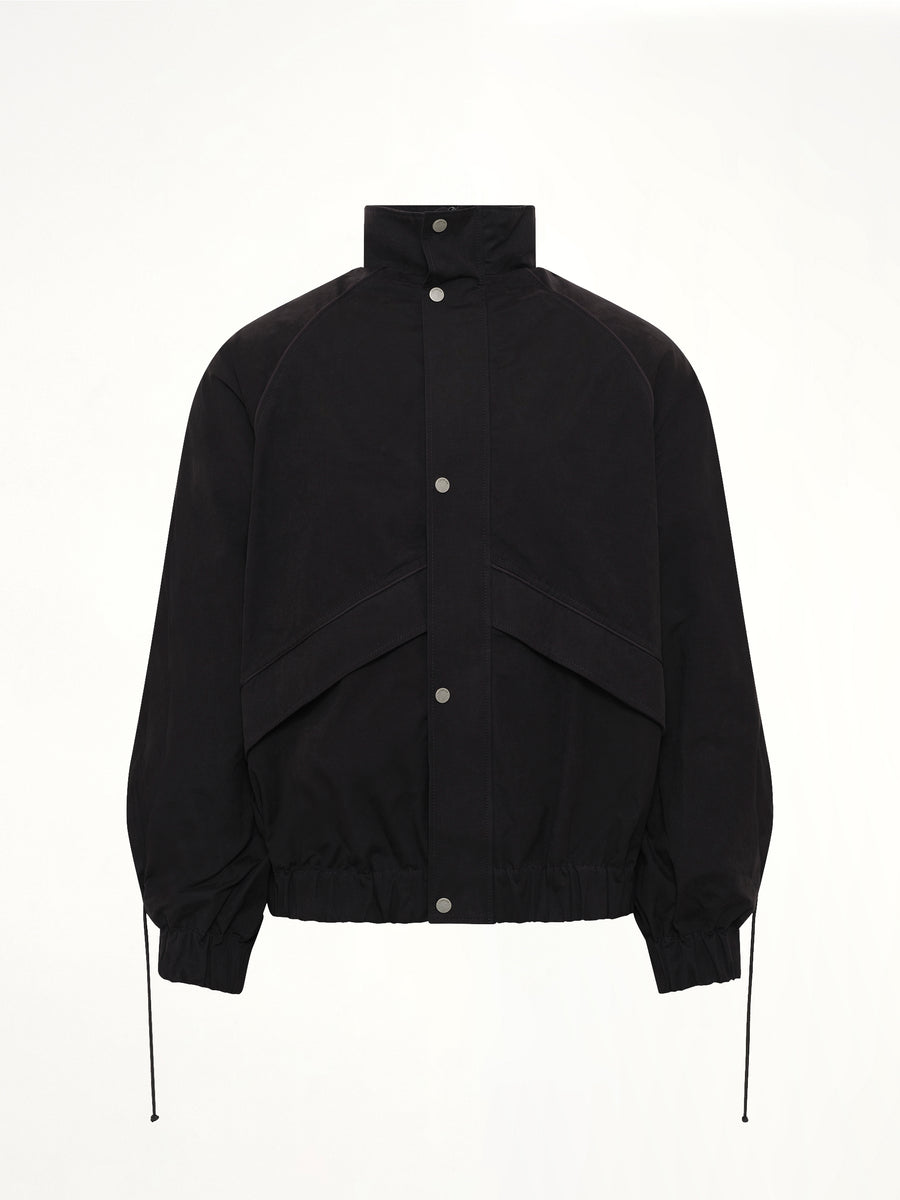 Back Fold Track Jacket in Black