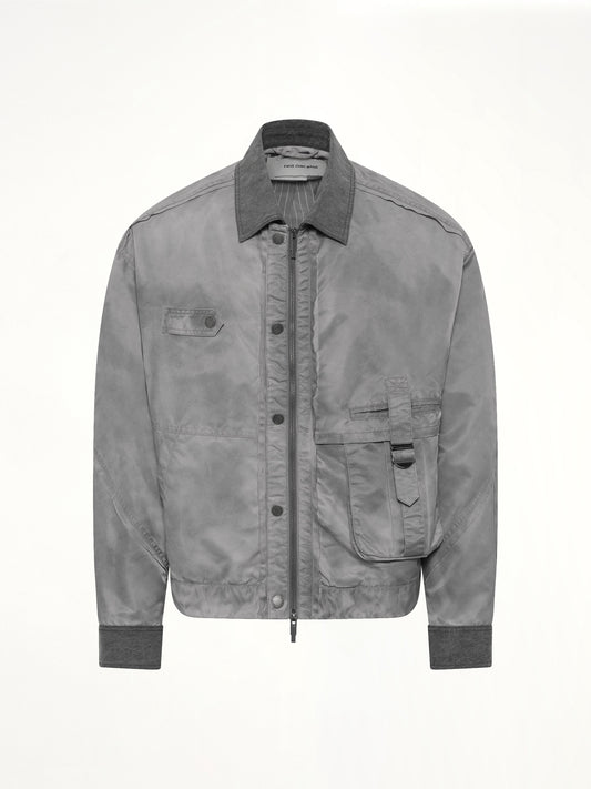 Sandwashed Nylon Jacket in Grey