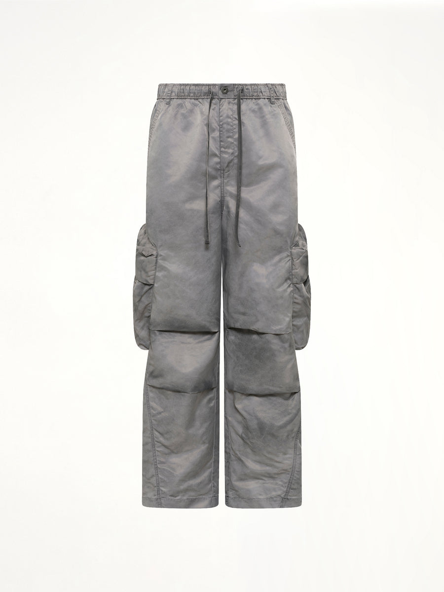 Sandwashed Nylon Cargos in Grey