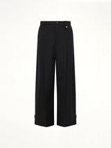 Fluid Tailored Wide Leg Pants in Black
