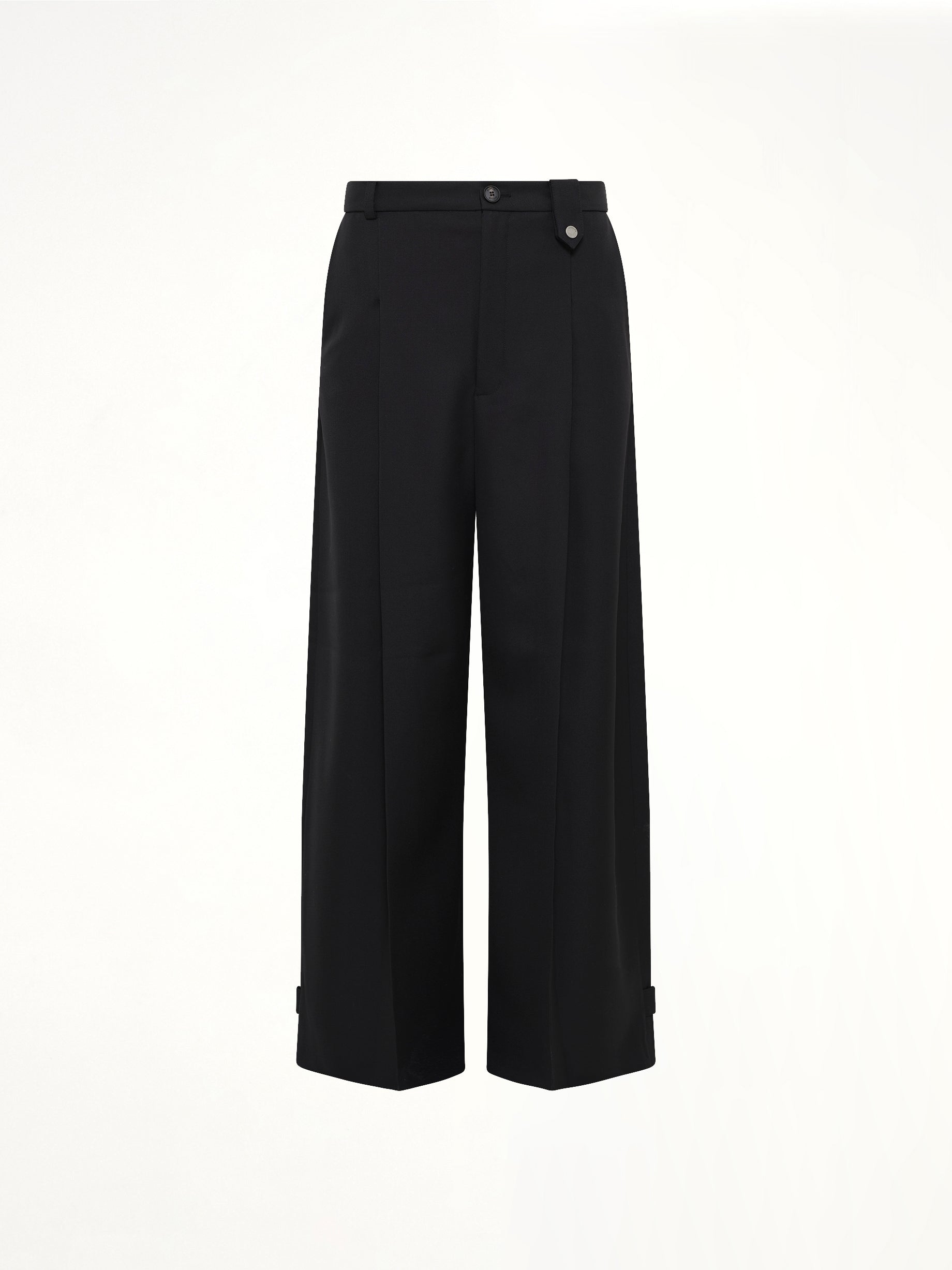 Fluid Tailored Wide Leg Pants in Black