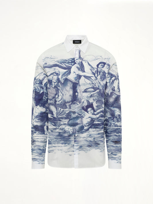 Breizh print Long Sleeve Shirt in Blue