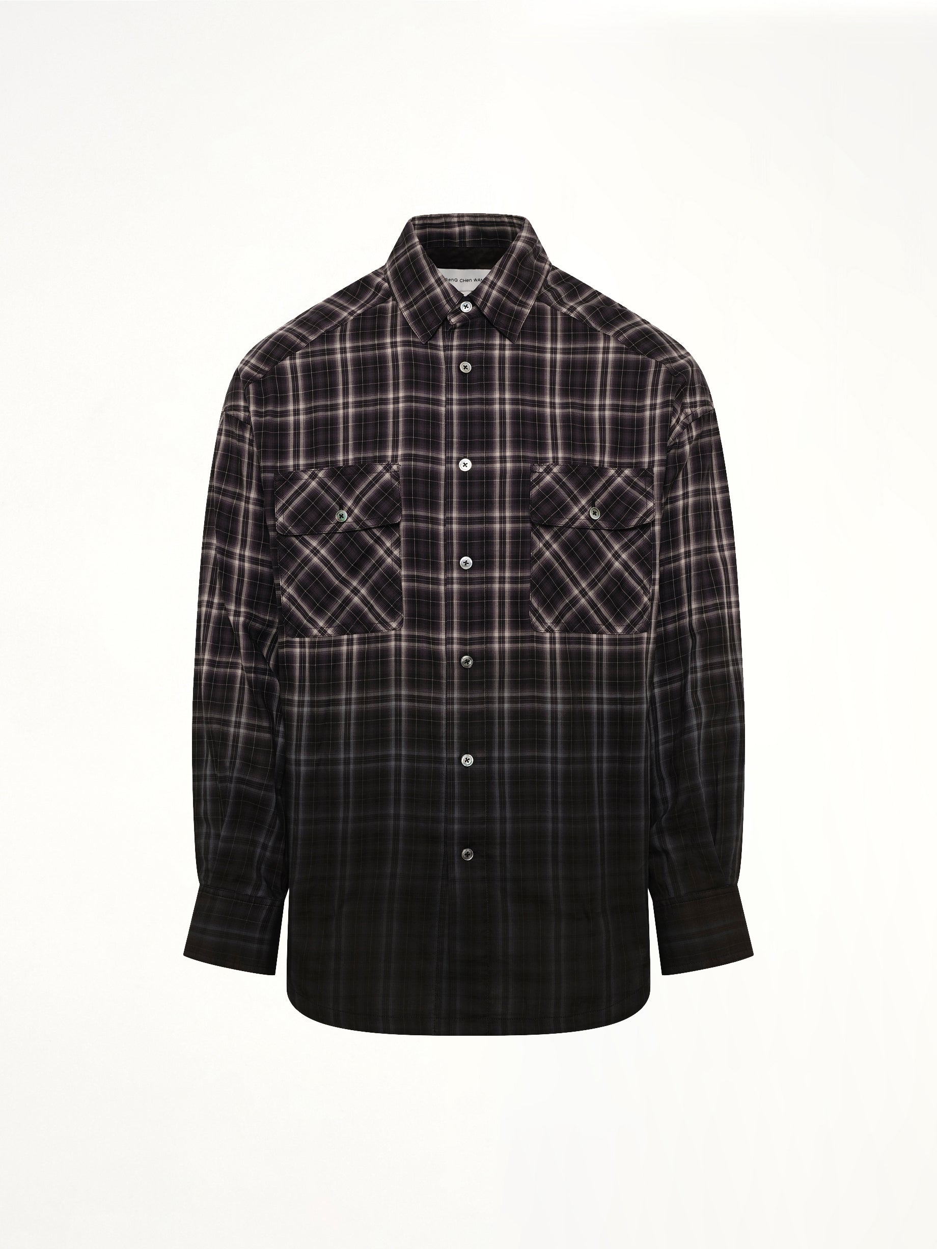 FENG CHEN WANG Check Workwear Shirt in Black Product Photo from MARAIS