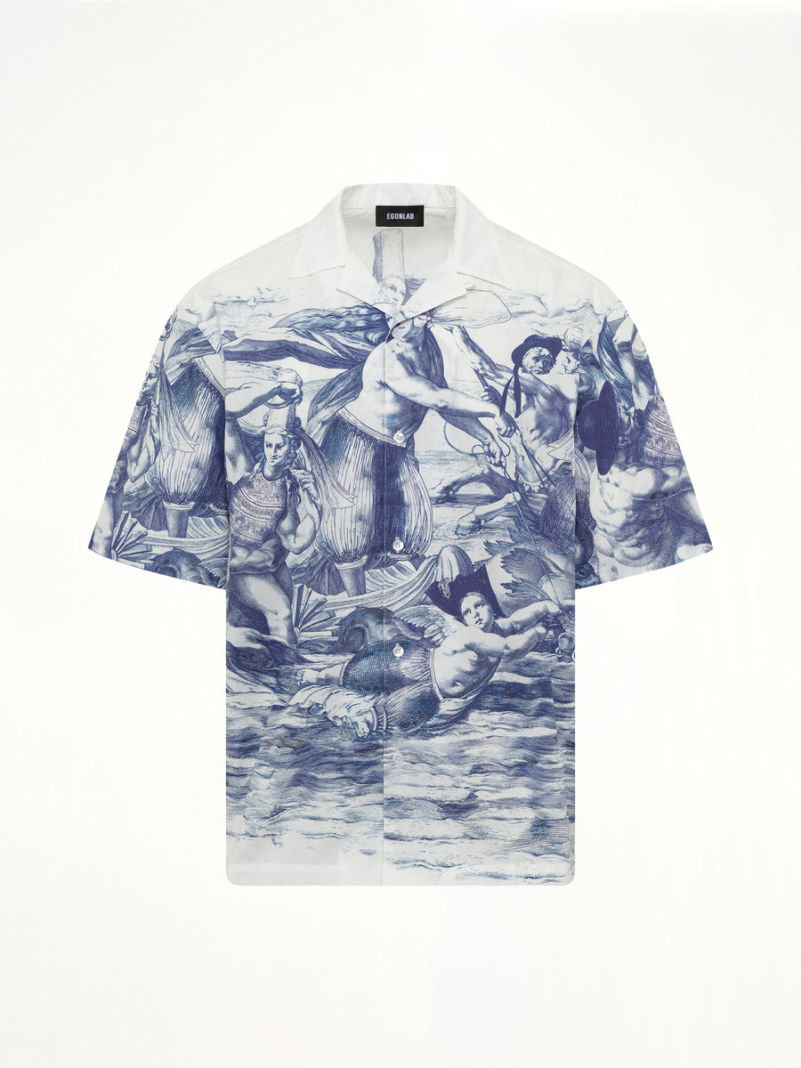 Breizh Print Cuba Shirt in Blue