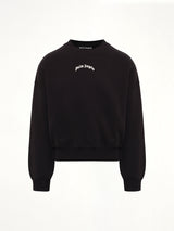 Back Curved Logo Loose Sweatshirt in Black/Off White