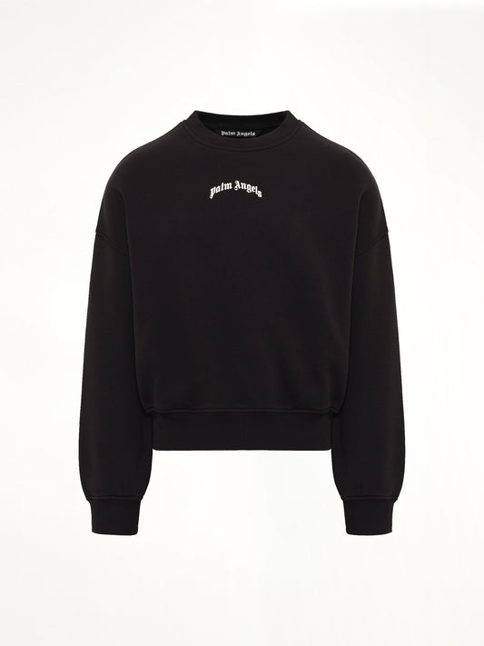 Back Curved Logo Loose Sweatshirt in Black/Off White