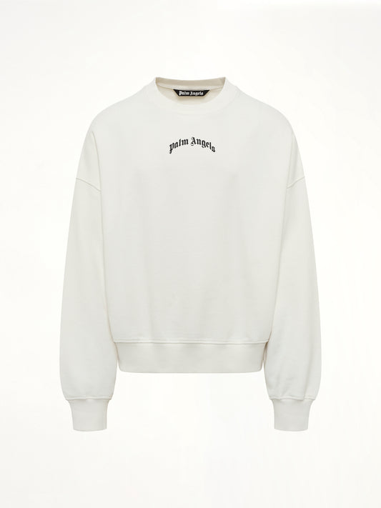 Back Curved Logo Loose Sweatshirt in Off White/Black