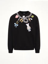 Bearbrick Print Cotton Sweatshirt in Black