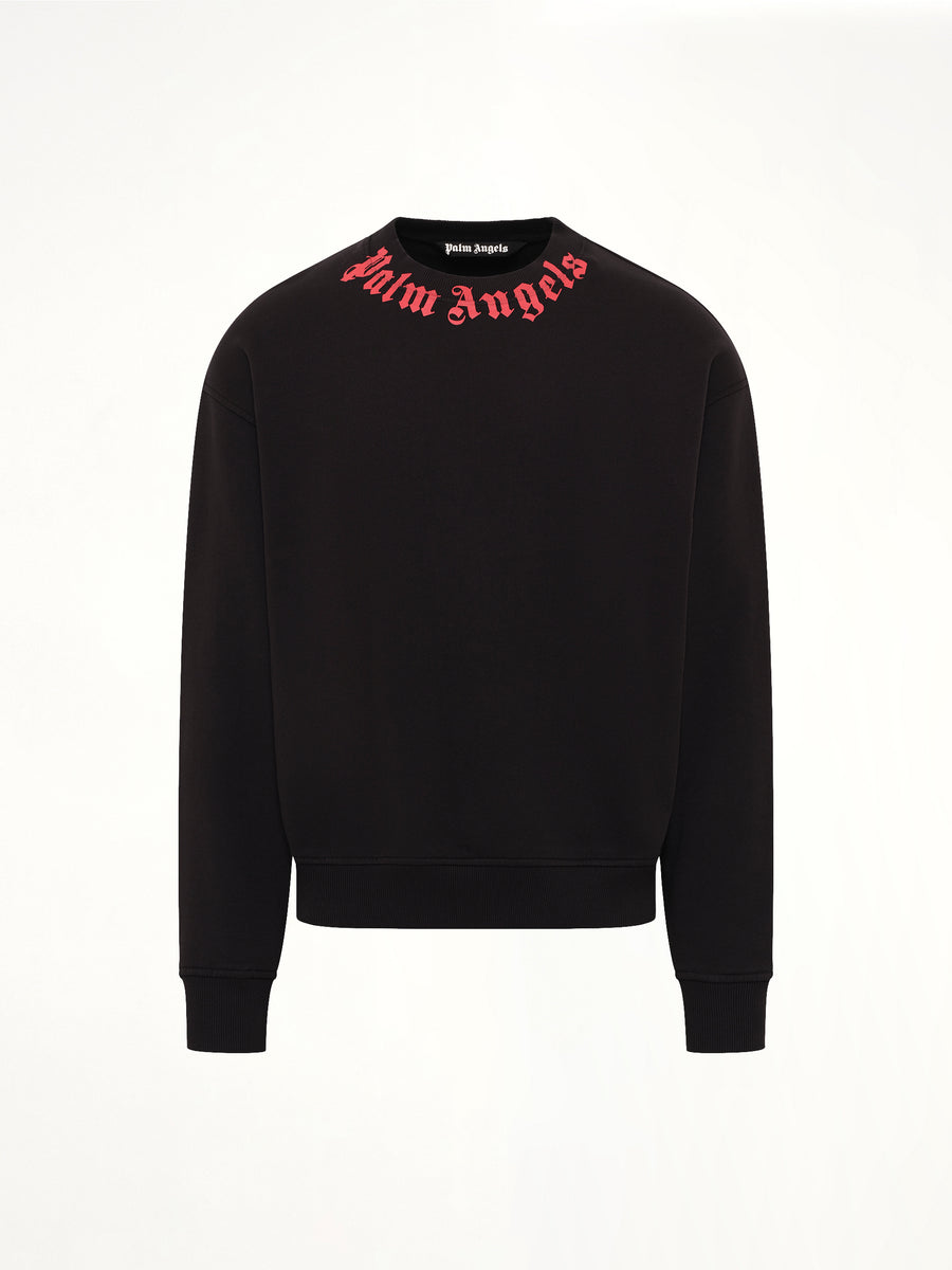 Neck Logo Regular Sweatshirt in Black/Red