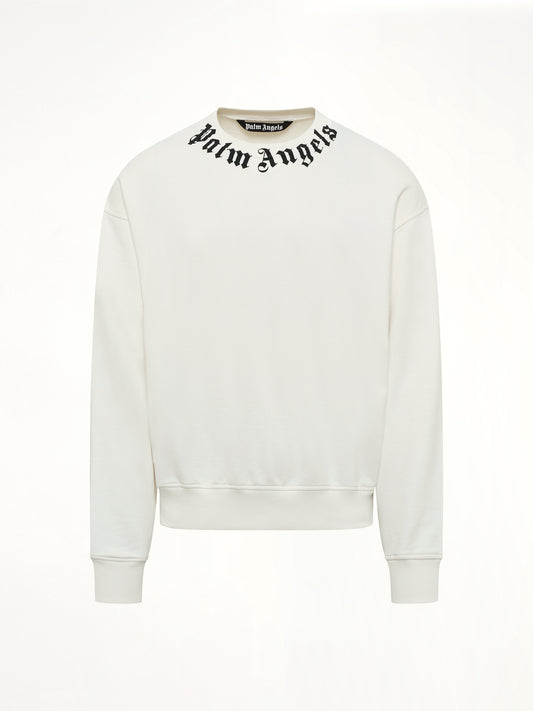 Neck Logo Regular Sweatshirt in Off White/Black