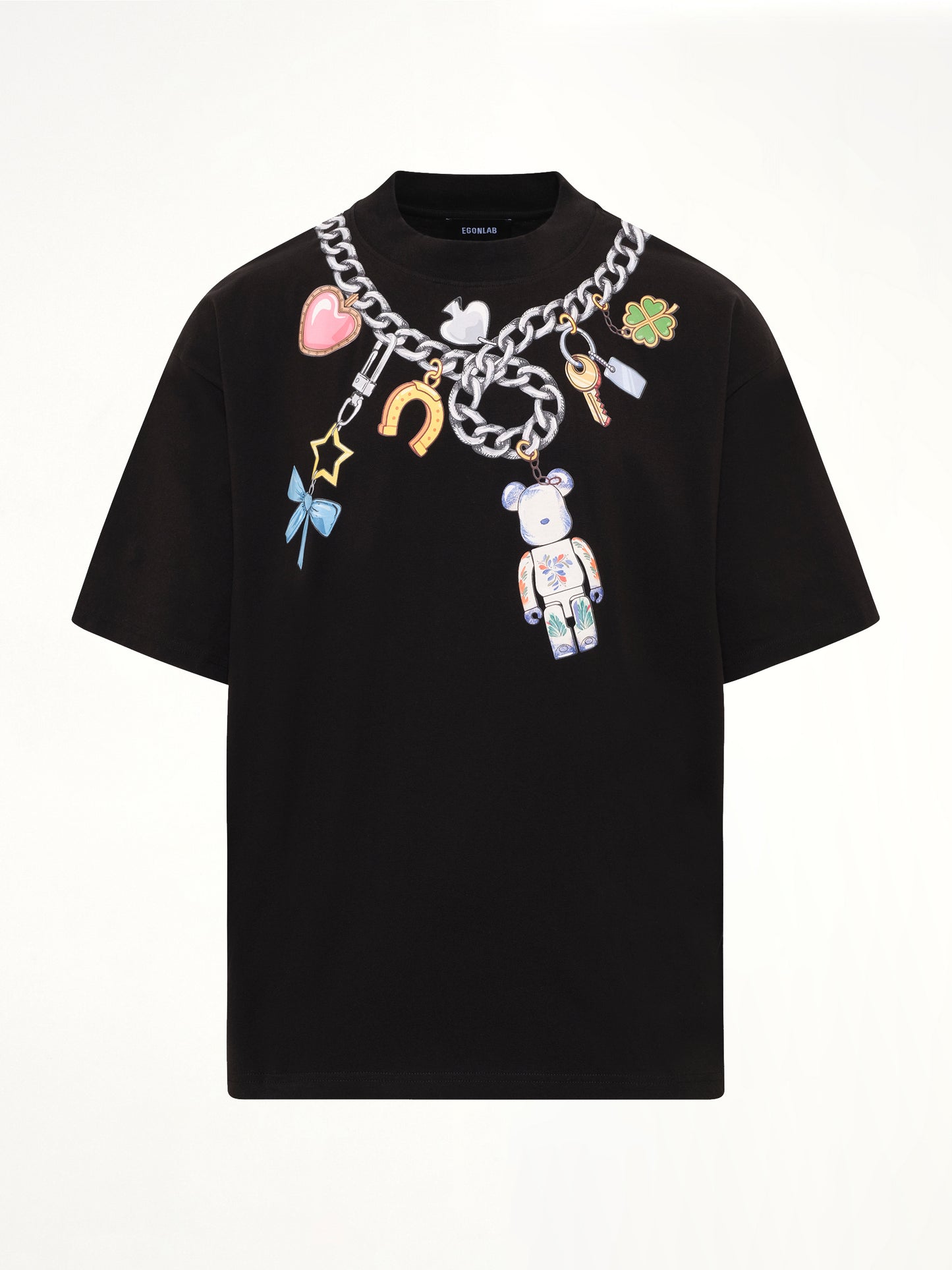 Bearbrick Print Cotton T-Shirt in Black