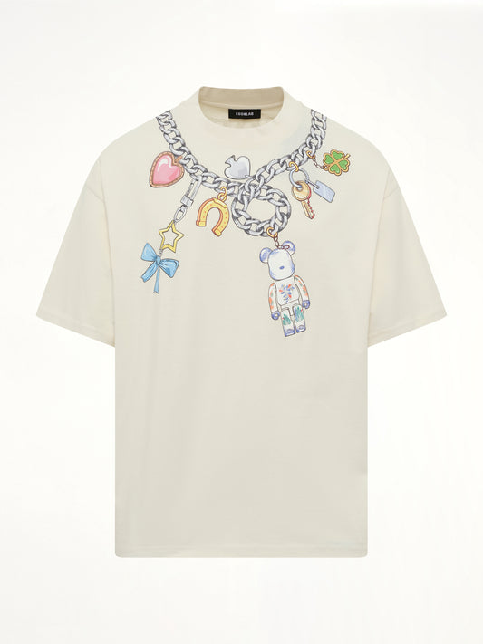 Bearbrick Print Cotton T-Shirt in Natural Raw