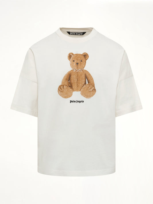 Bear Over T-Shirt in Off White/Brown