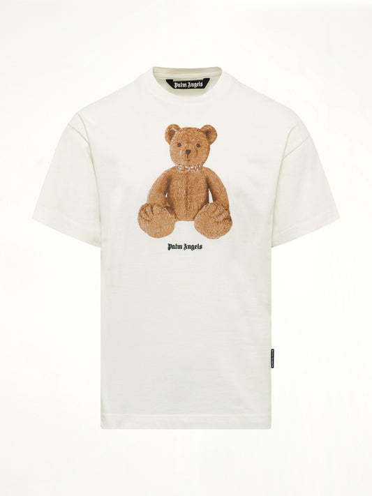 Bear Regular T-Shirt in White/Brown