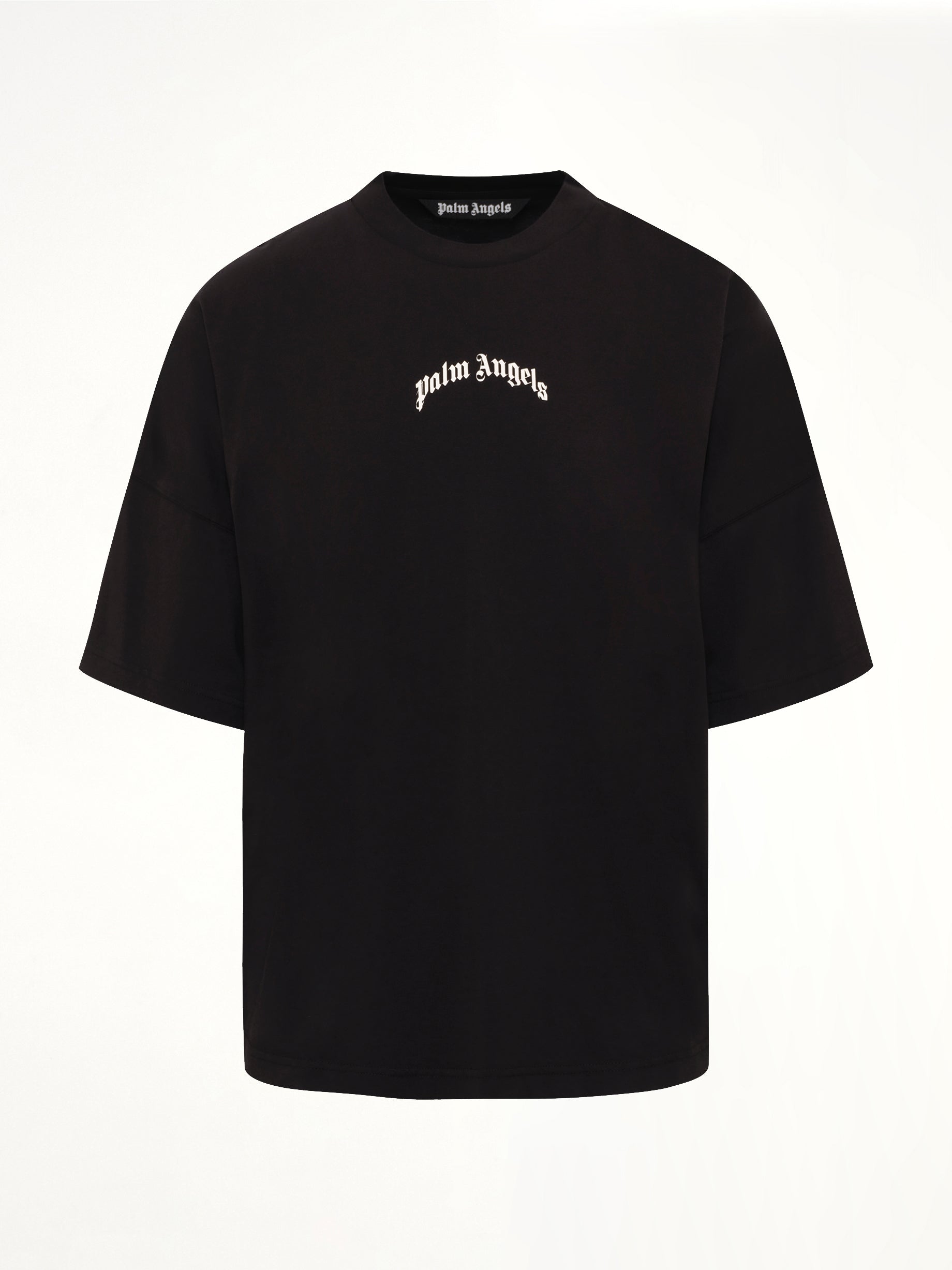 PALM ANGELS Classic Logo Over T-Shirt in Black/Off White Product Photo from MARAIS