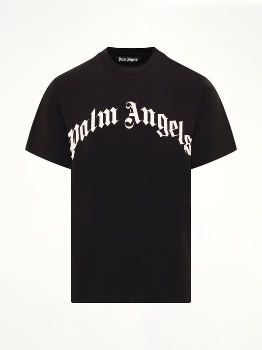 Curved Logo Regular T-Shirt in Black/Off White