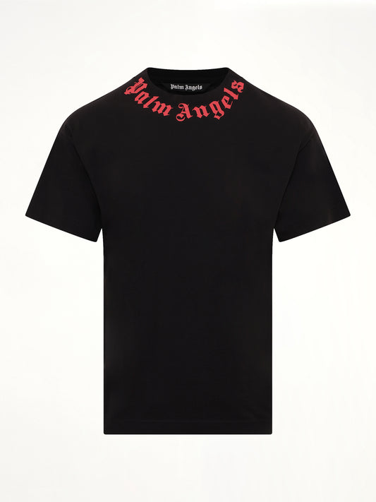 Neck Logo Regular T-Shirt in Black/Red