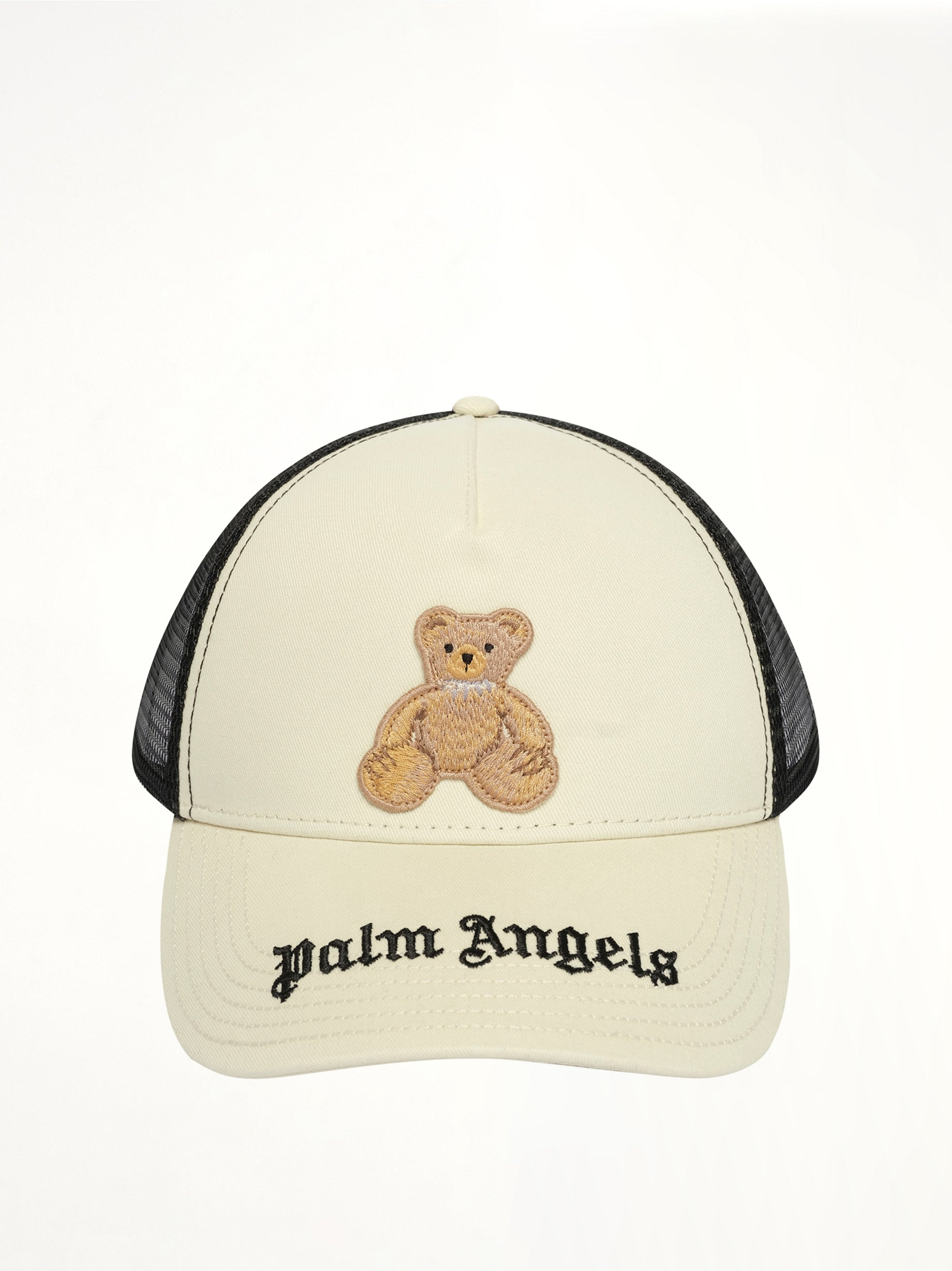 Bear Trucker Cap in Off White/Brown