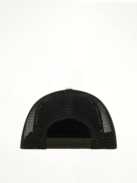 Bear Trucker Cap in Off White/Brown