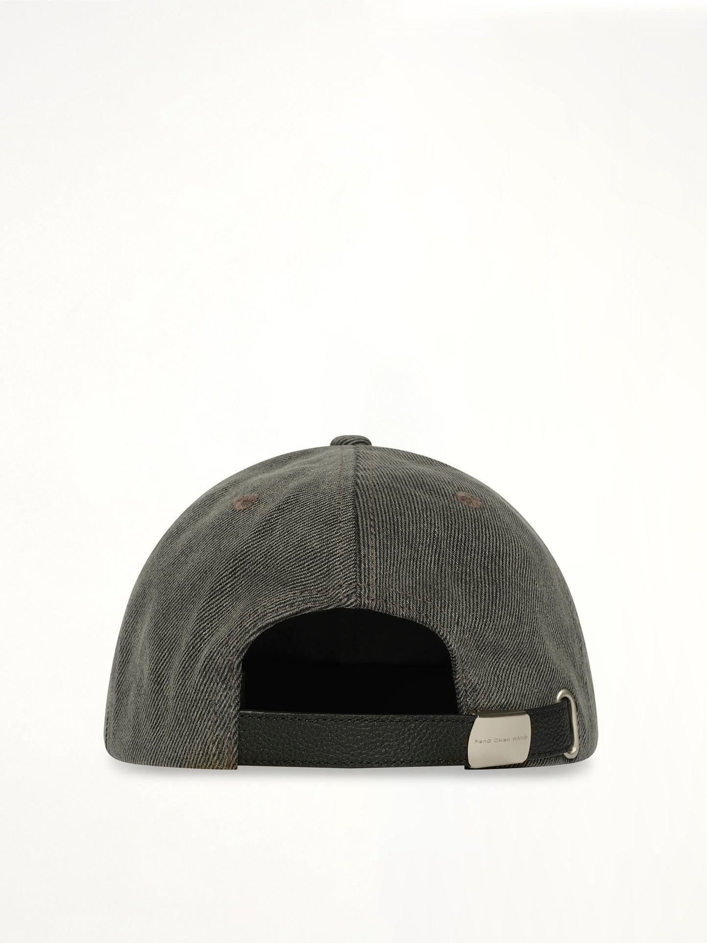 Denim Spliced Baseball Cap in Grey