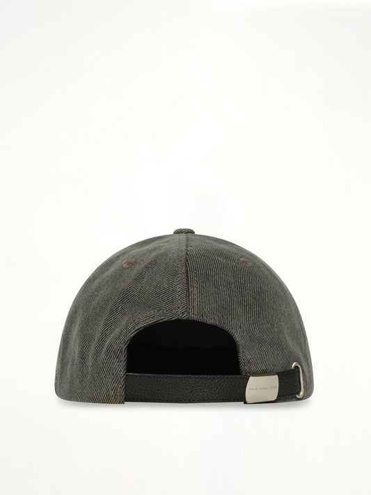 Denim Spliced Baseball Cap in Grey