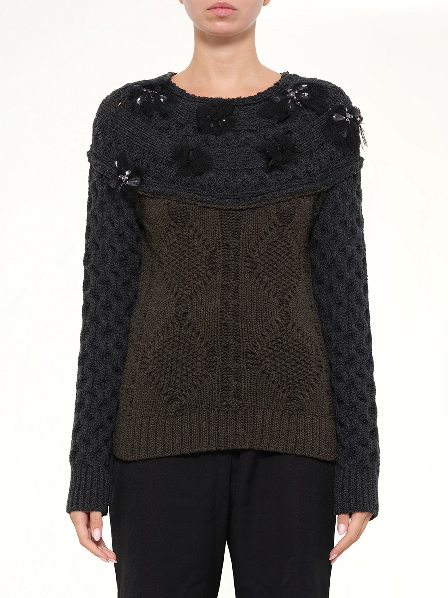 Embroidered Top in Khaki