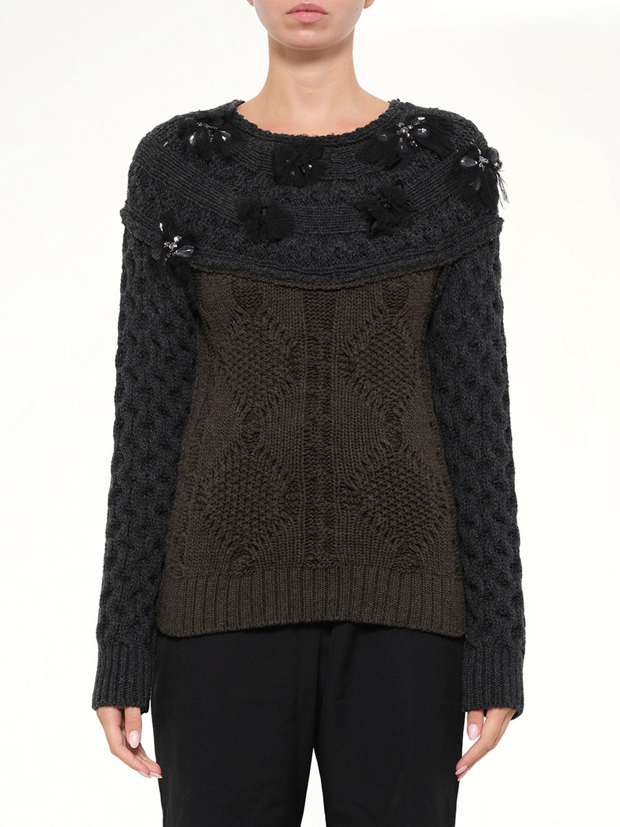 Embroidered Top in Khaki