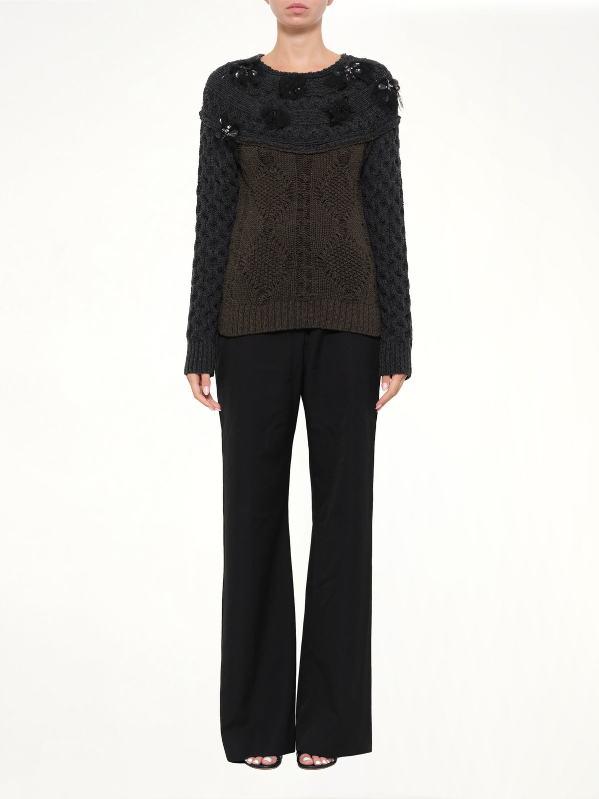 Embroidered Top in Khaki