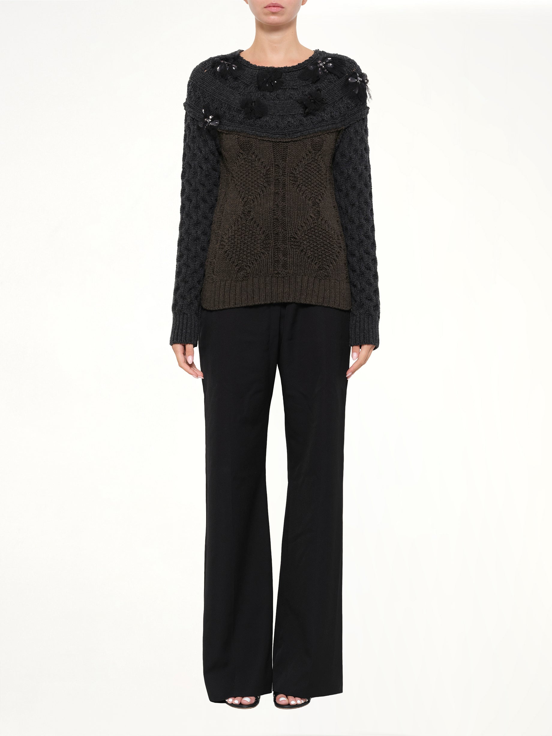 Embroidered Top in Khaki