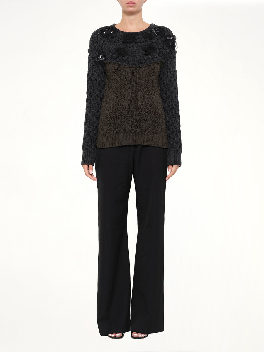Embroidered Top in Khaki