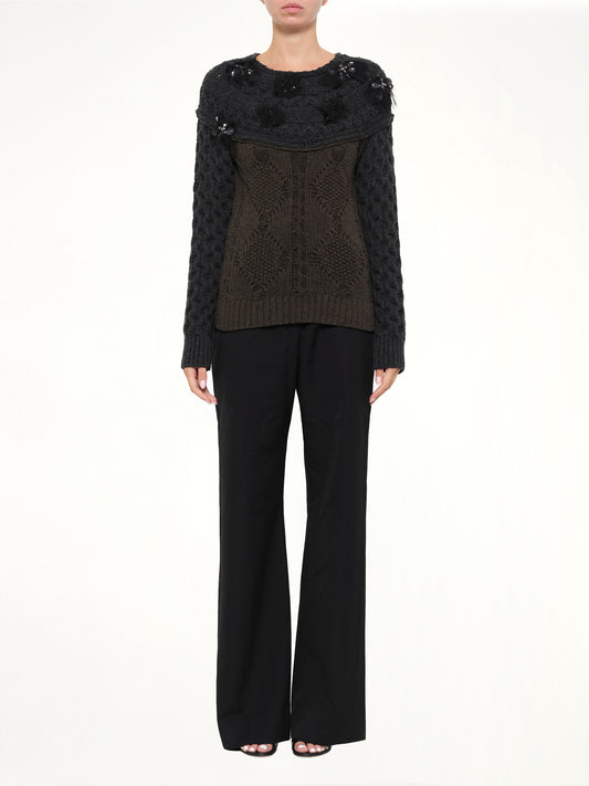 Embroidered Top in Khaki