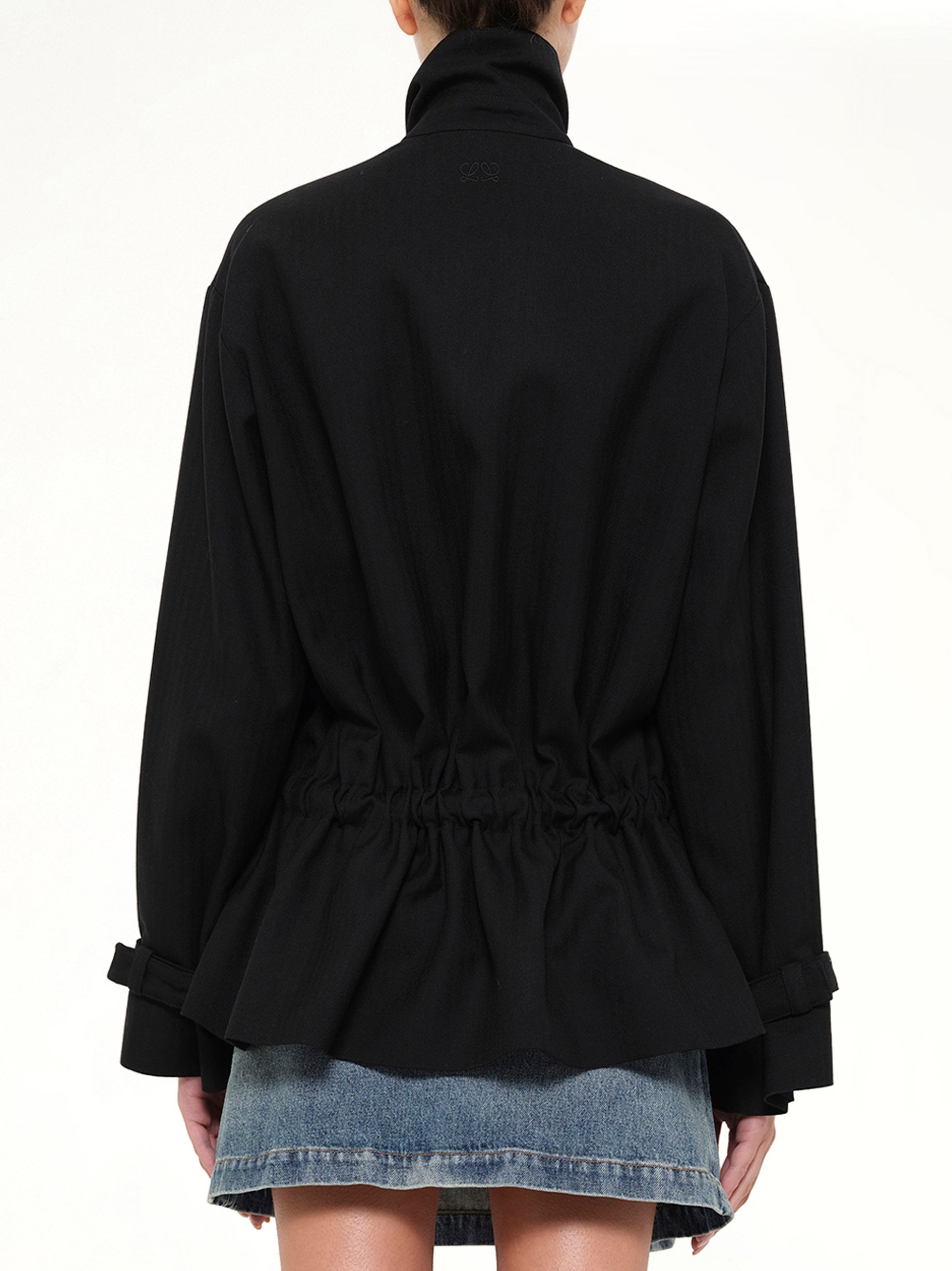 LOEWE , 
, Belted Jacket in Black Back View from MARAIS